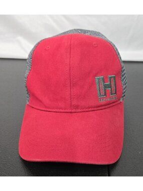 Hornady Mesh Baseball Style Cap Hat Adjustable Burgundy/Grey